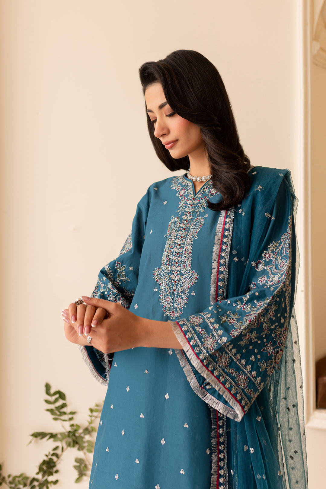 Azmera - 3 PC Embroidered Dress