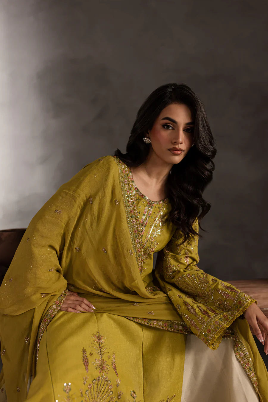 Mellow - 3 PC Embroidered Dress