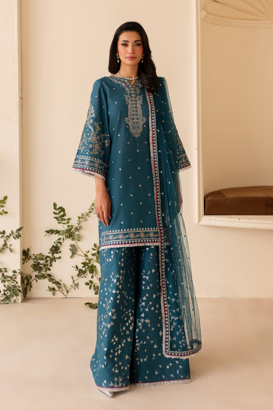 Azmera - 3 PC Embroidered Dress