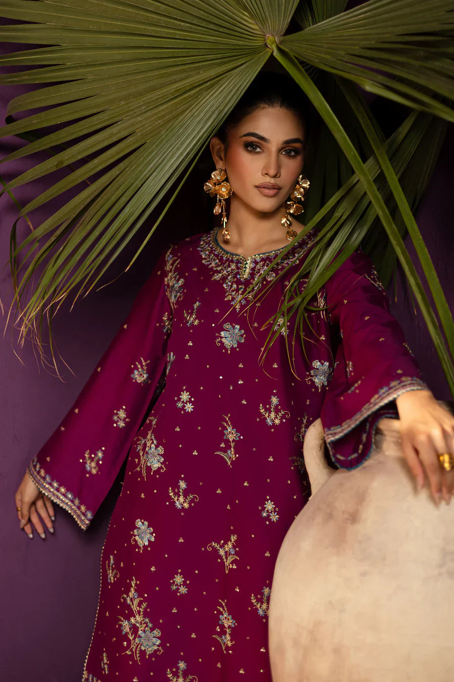 Rosvara - 2 PC Embroidered Dress