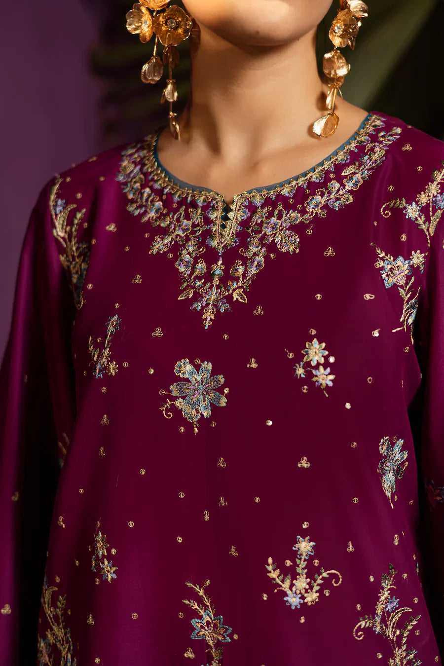 Rosvara - 2 PC Embroidered Dress