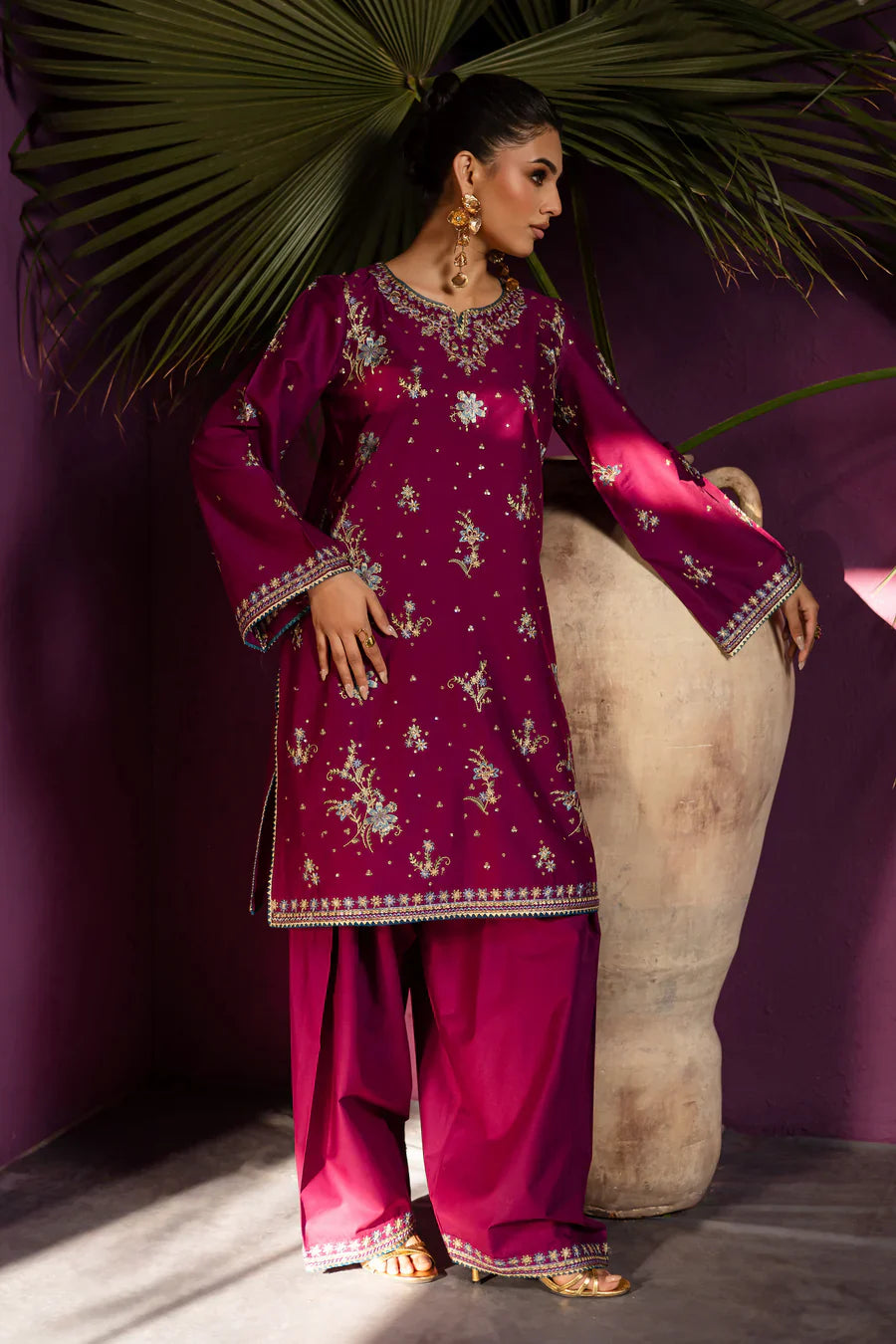 Rosvara - 2 PC Embroidered Dress