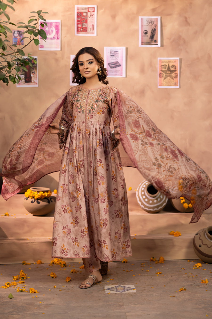 Meera - Cotton Cambric Frock (3PC)