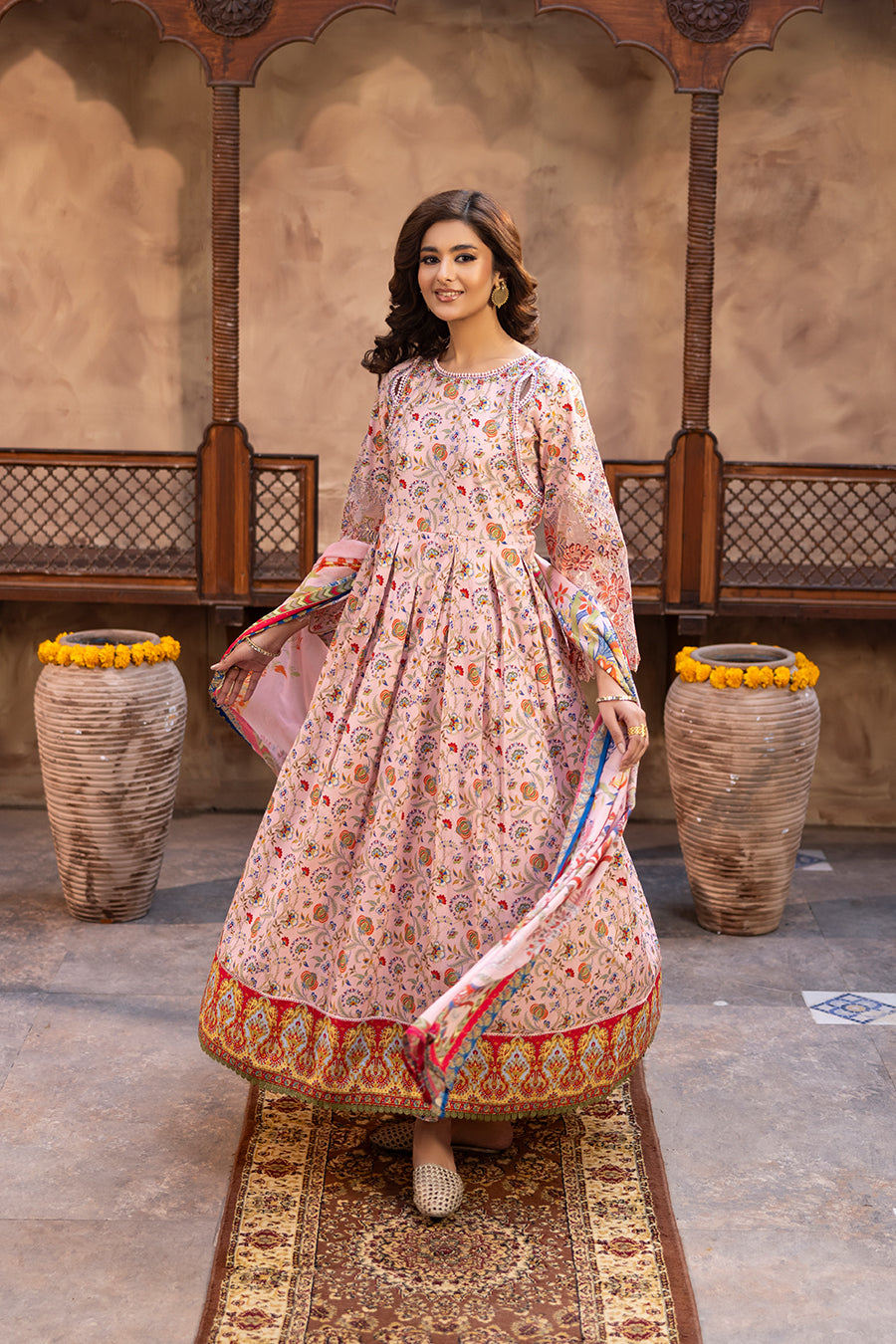 Asha - Cotton Cambric Frock (3PC)