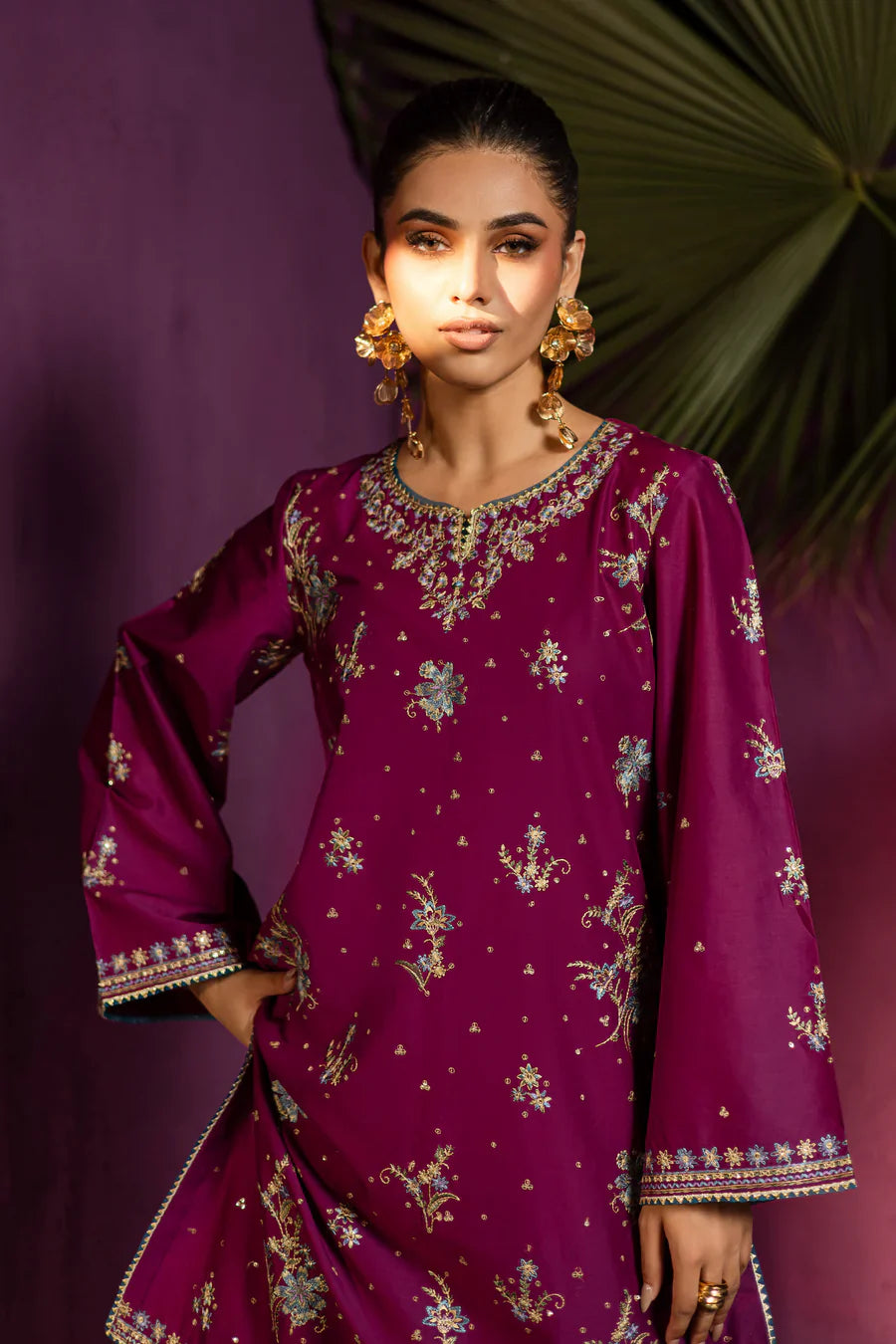 Rosvara - 2 PC Embroidered Dress