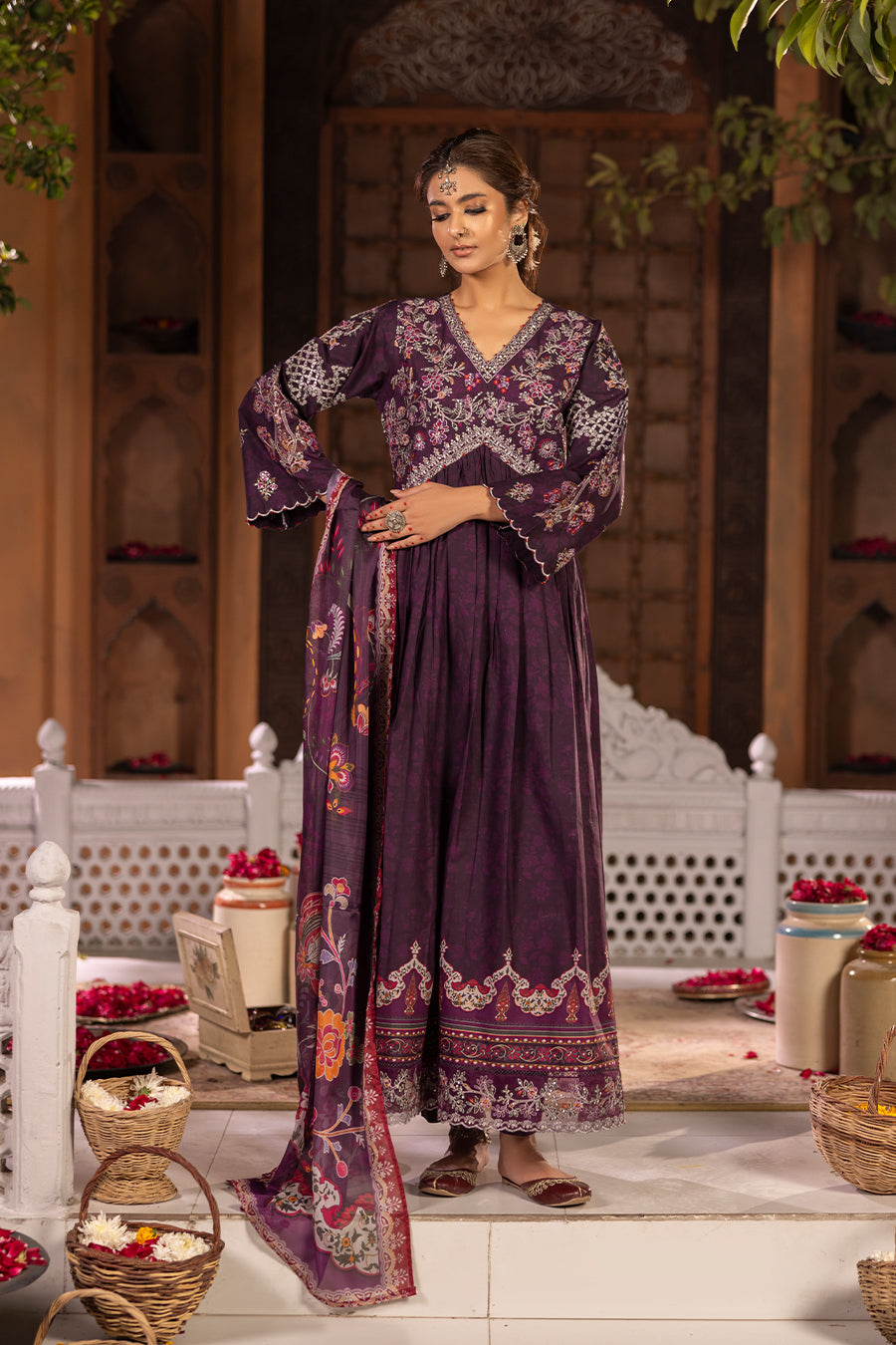 Koonj - Cotton Cambric Frock (3PC)