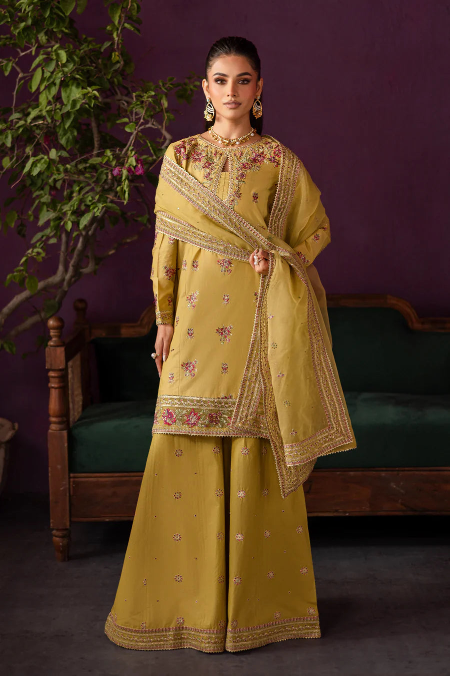 Zariah - 3 PC Embroidered Dress