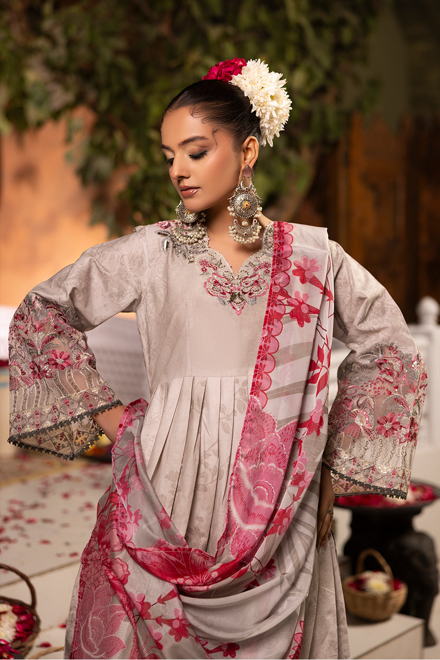 Afreen - Cotton Cambric Frock (3PC)