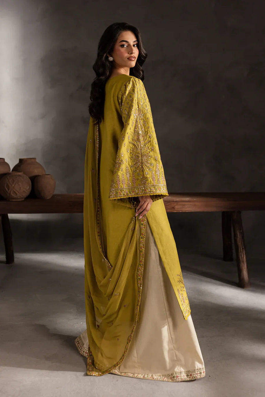 Mellow - 3 PC Embroidered Dress