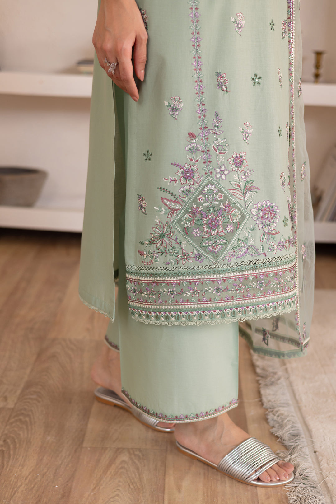 Sageen - 3 PC Embroidered Dress