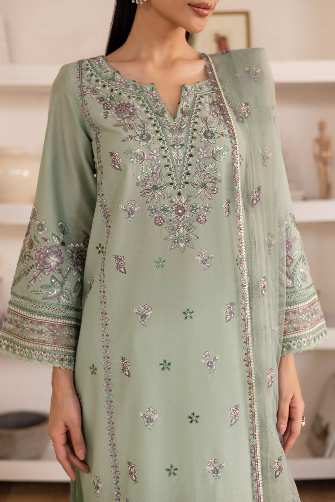 Sageen - 3 PC Embroidered Dress