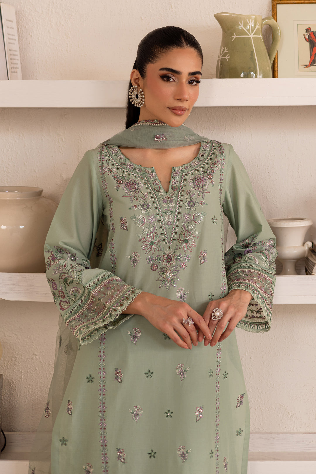 Sageen - 3 PC Embroidered Dress