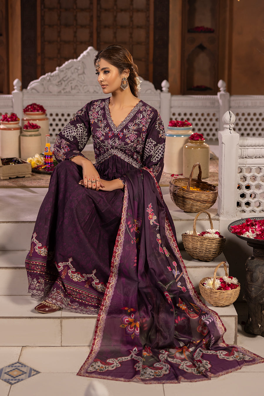 Koonj - Cotton Cambric Frock (3PC)