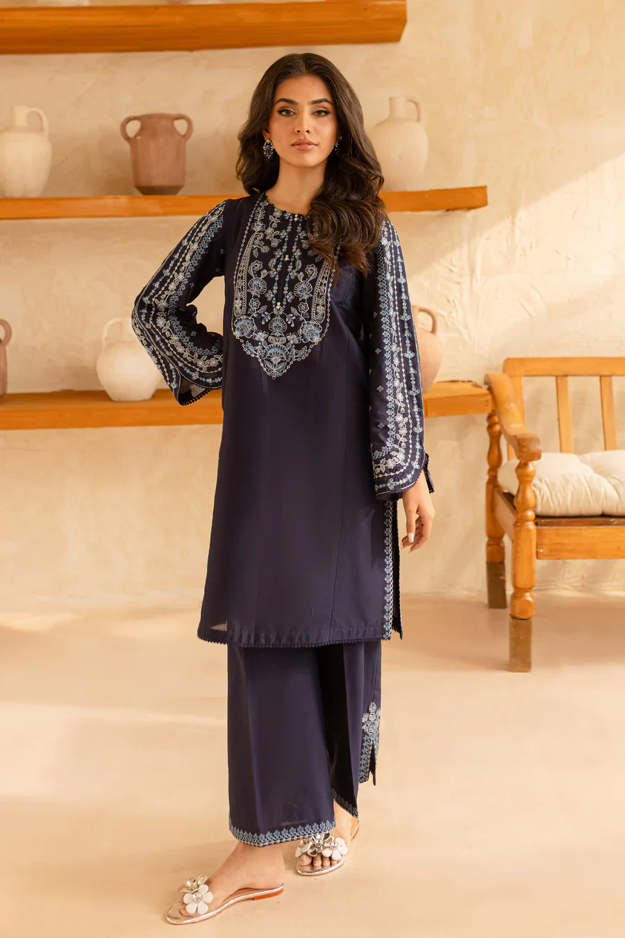 Raafta - 2 PC Embroidered Dress