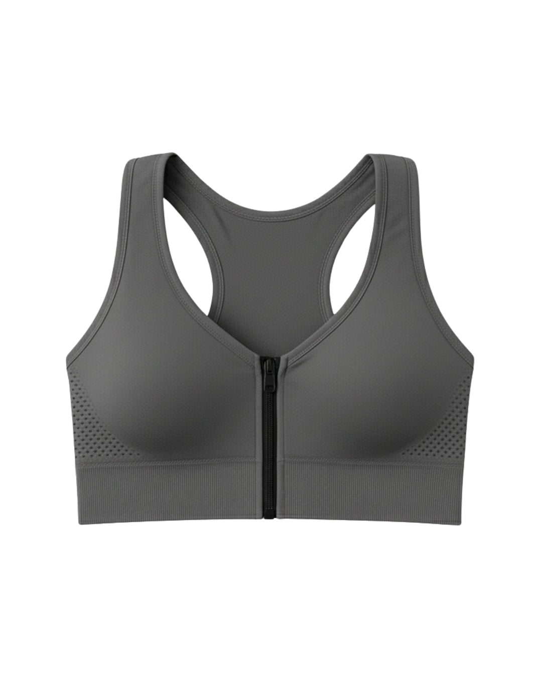 Sylas Zipper Pushup Sports Bra Grey