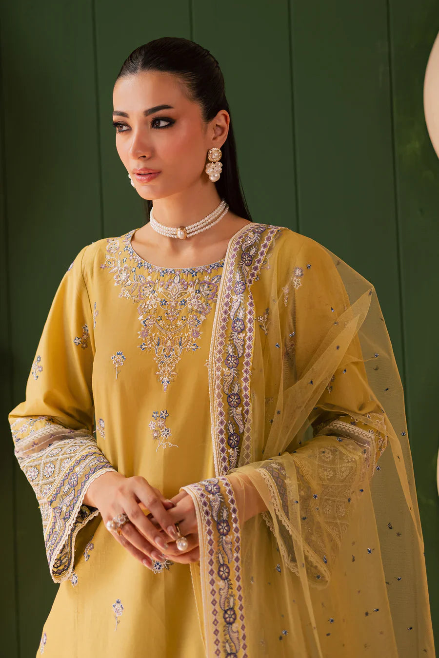 Mehwar - 3 PC Embroidered Dress