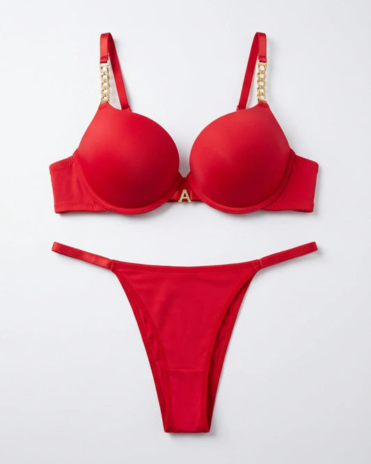 Padded Bra Set - Luxe Lift - Red