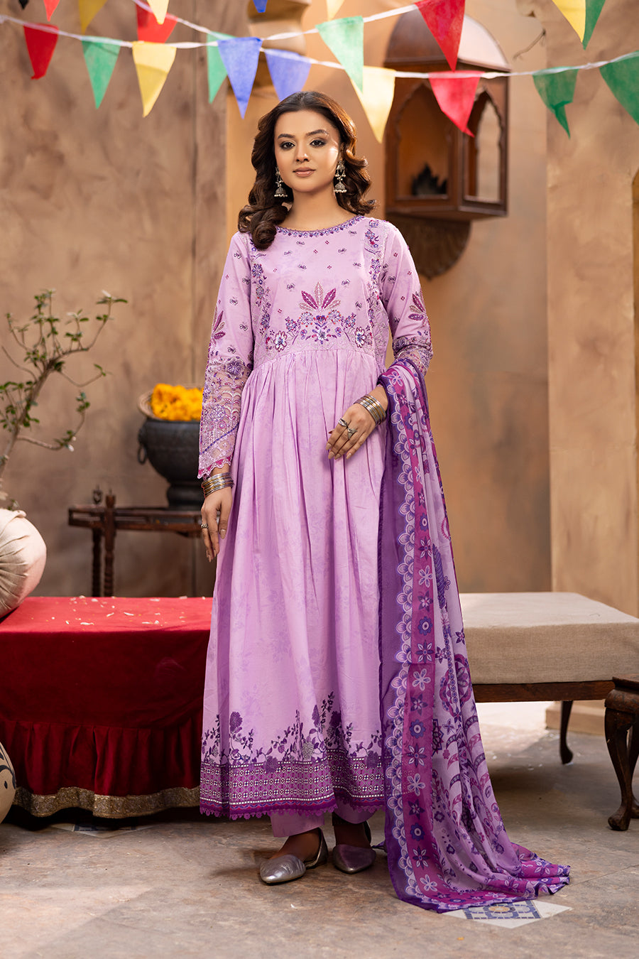 Chandni - Cotton Cambric Frock (3PC)