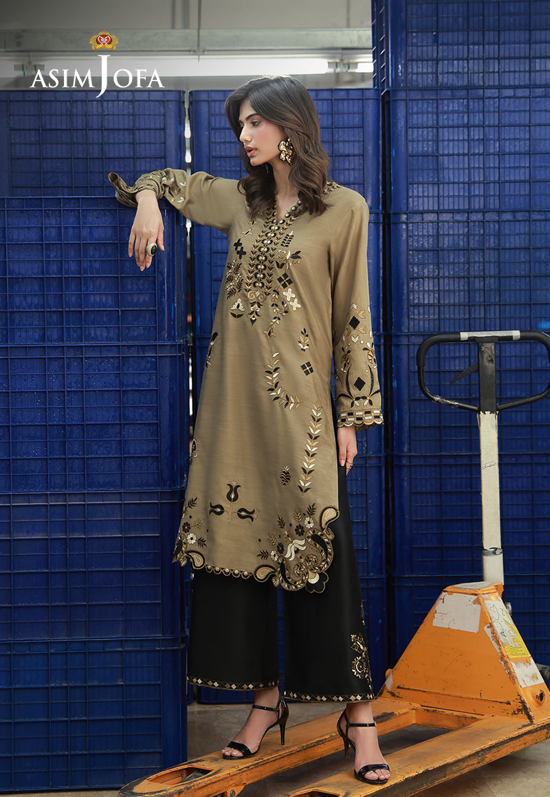 AJLPF-02 Embroidered Raw Silk Stitched 2pcs