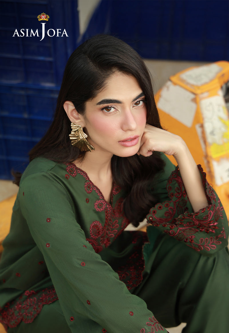 AJLPF-05 Embroidered Cotton Silk Stitched 2pcs