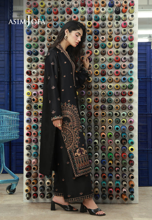 AJLPF-07 Embroidered Satin Silk Stitched 2pcs