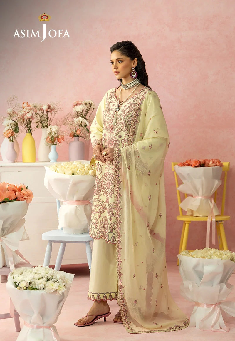 AJULW-09 Embroidered Lawn Stitched 3 Pcs