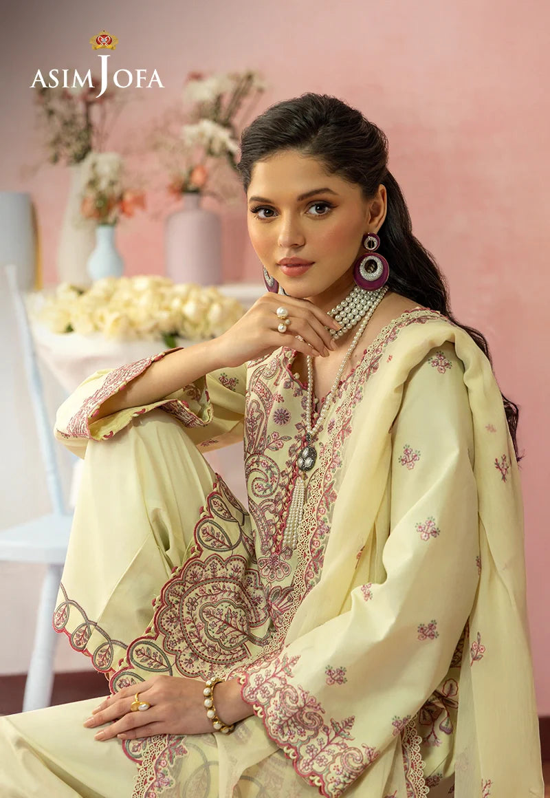AJULW-09 Embroidered Lawn Stitched 3 Pcs