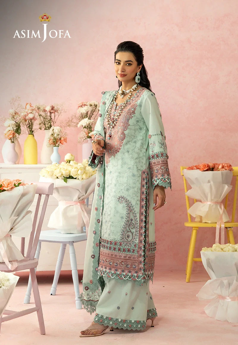 AJULW-08 Embroidered Lawn Stitched 3 Pcs