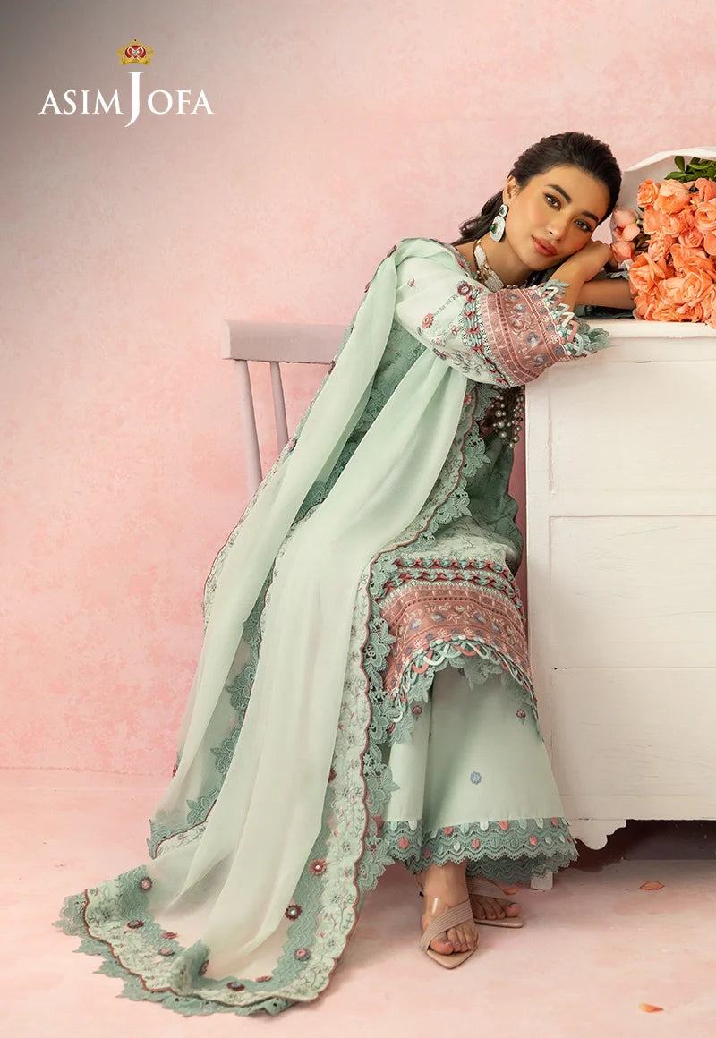 AJULW-08 Embroidered Lawn Stitched 3 Pcs
