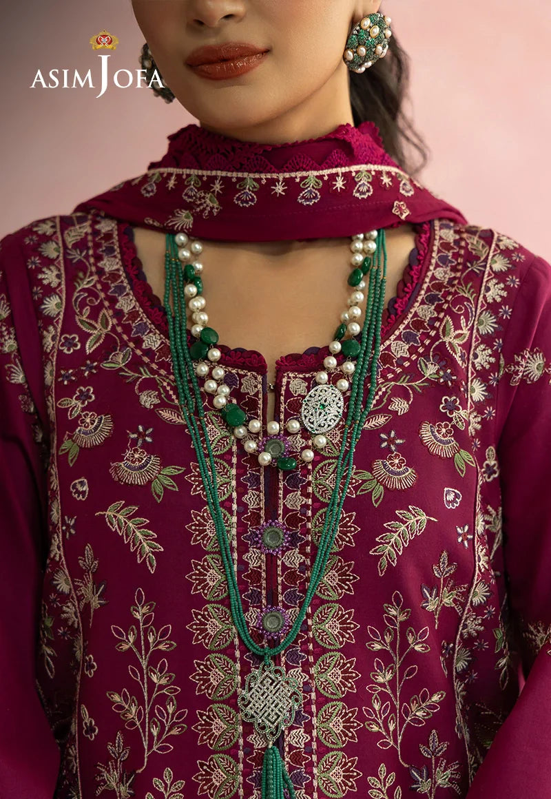 AJULW-02 Embroidered Lawn Stitched 3 Pcs