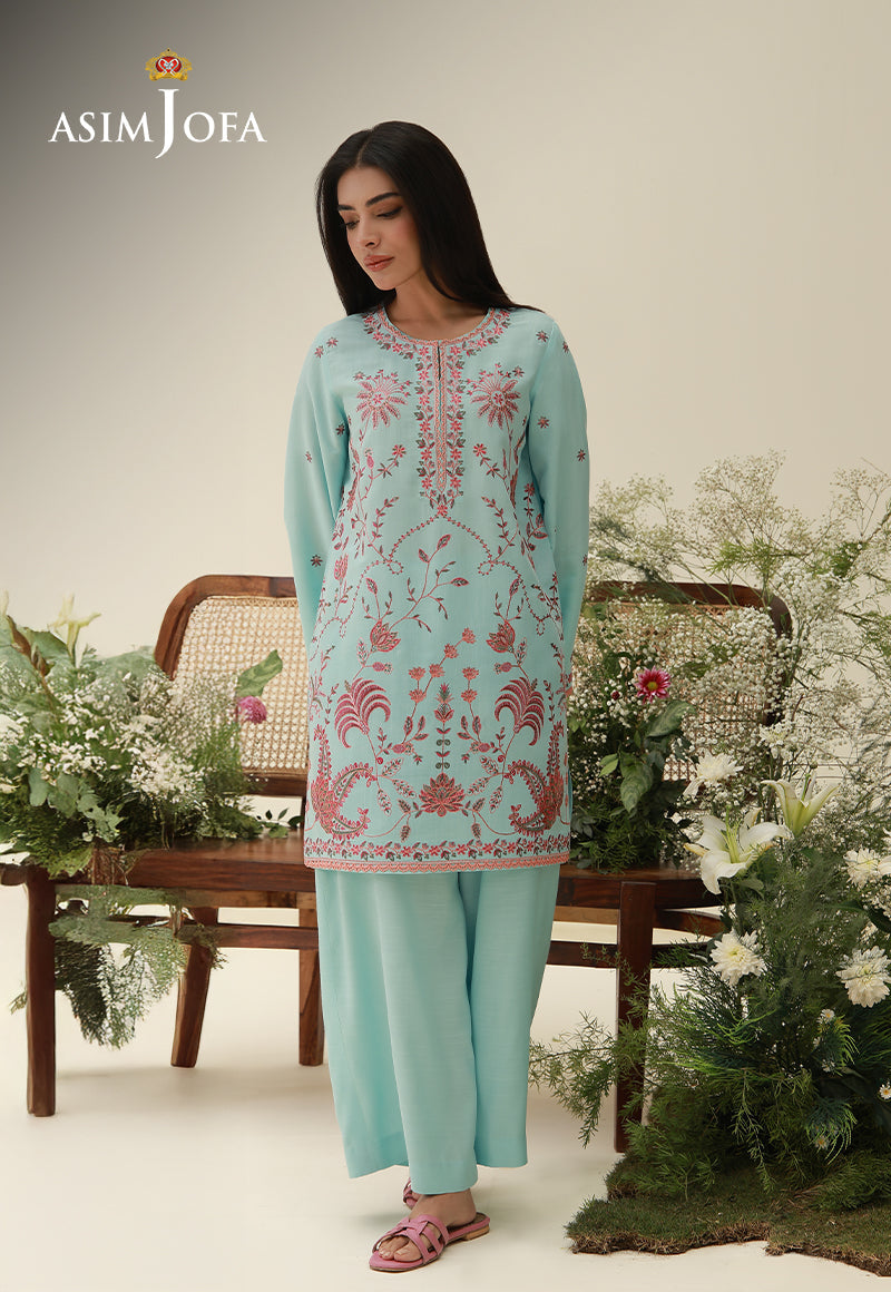 AJPB-306 Embroidered Raw Silk Stitched 2pcs