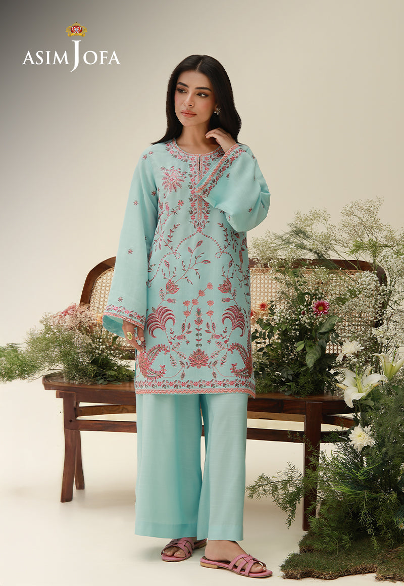 AJPB-306 Embroidered Raw Silk Stitched 2pcs