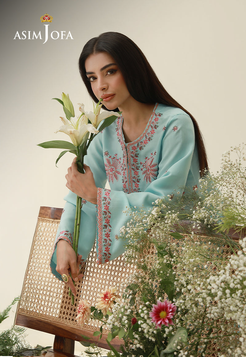 AJPB-306 Embroidered Raw Silk Stitched 2pcs