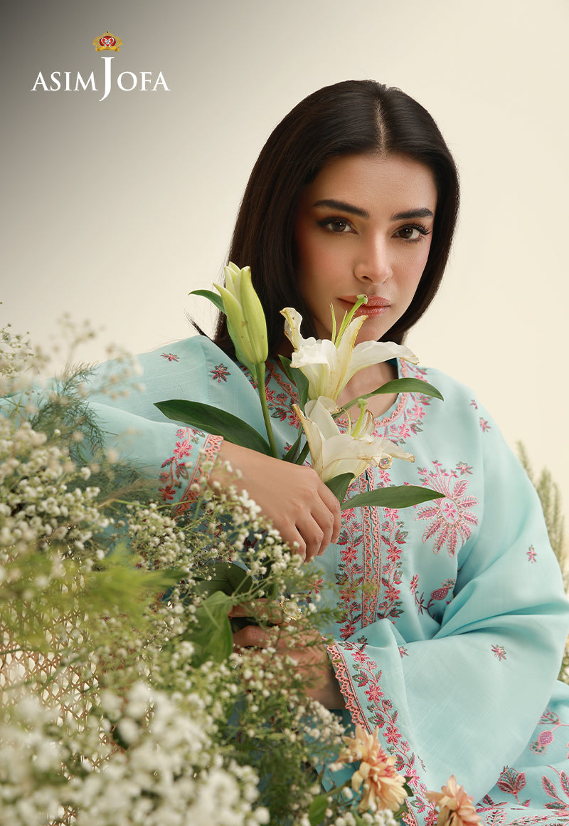 AJPB-306 Embroidered Raw Silk Stitched 2pcs