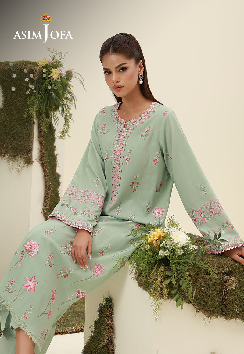 AJPB-239 Embroidered Raw Silk Stitched 2pcs