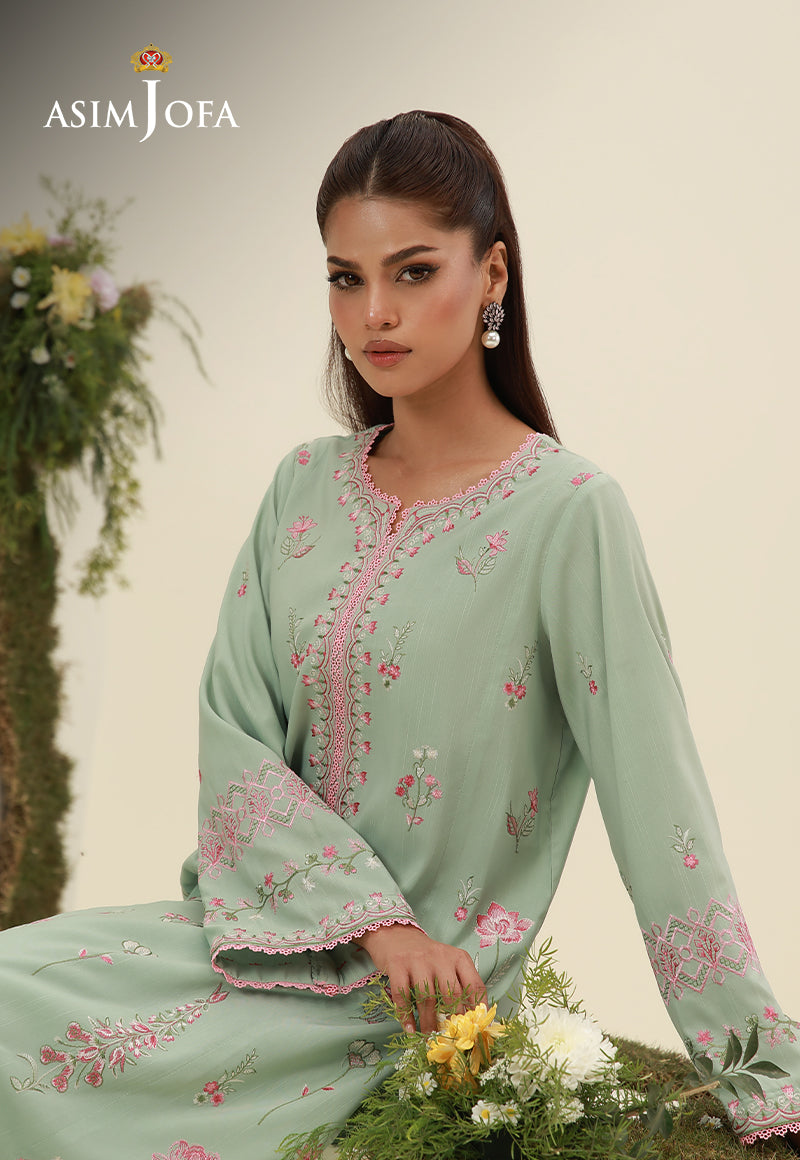 AJPB-239 Embroidered Raw Silk Stitched 2pcs