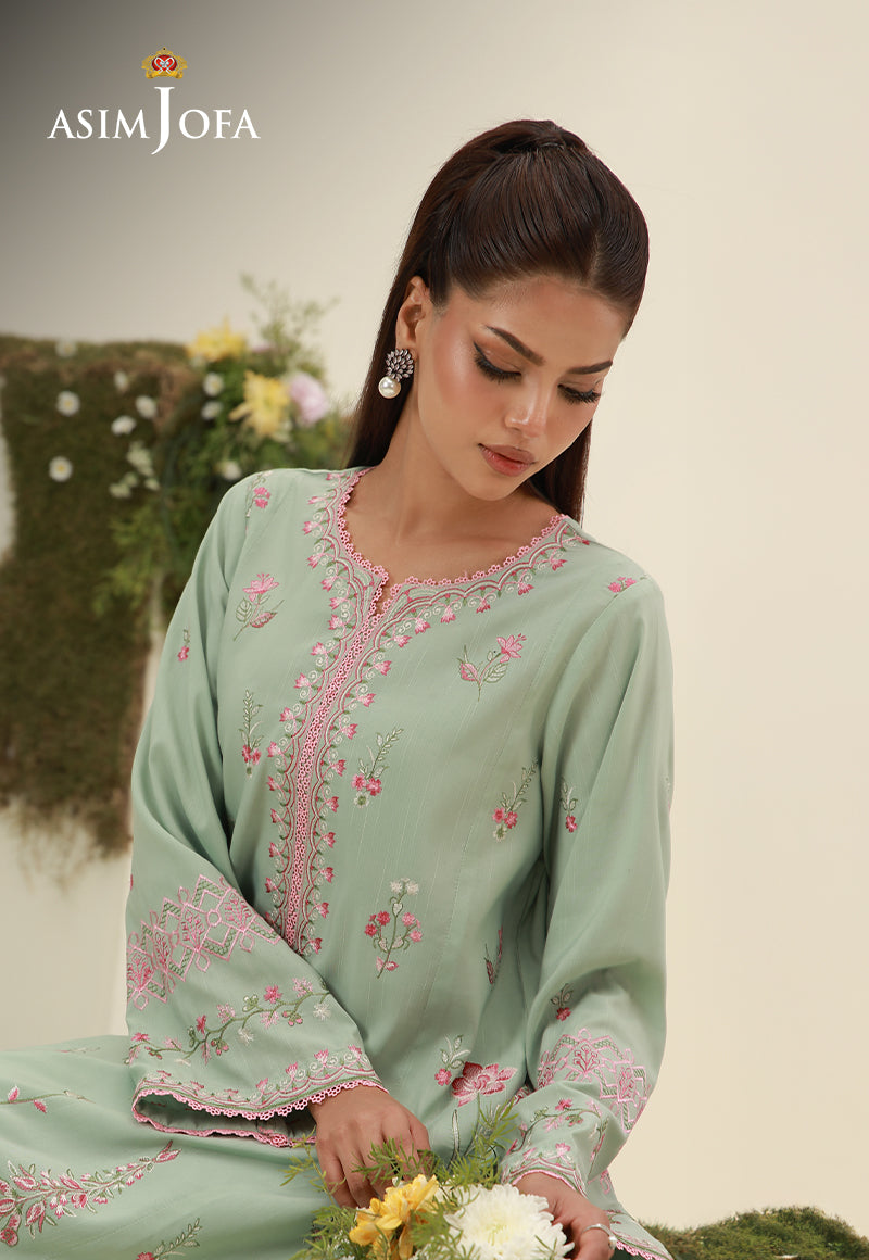 AJPB-239 Embroidered Raw Silk Stitched 2pcs
