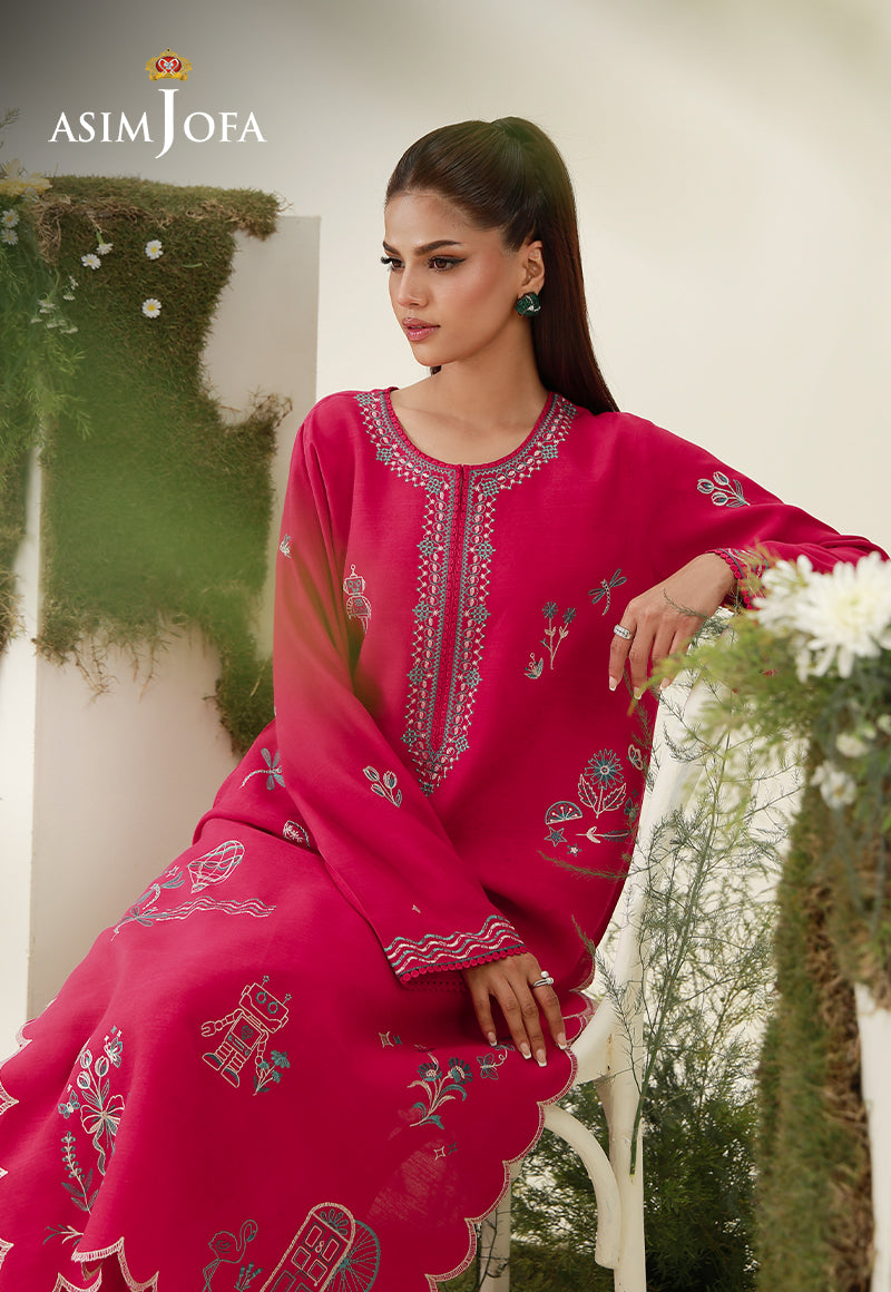 AJPB-305 Embroidered Raw Silk Stitched 2pcs