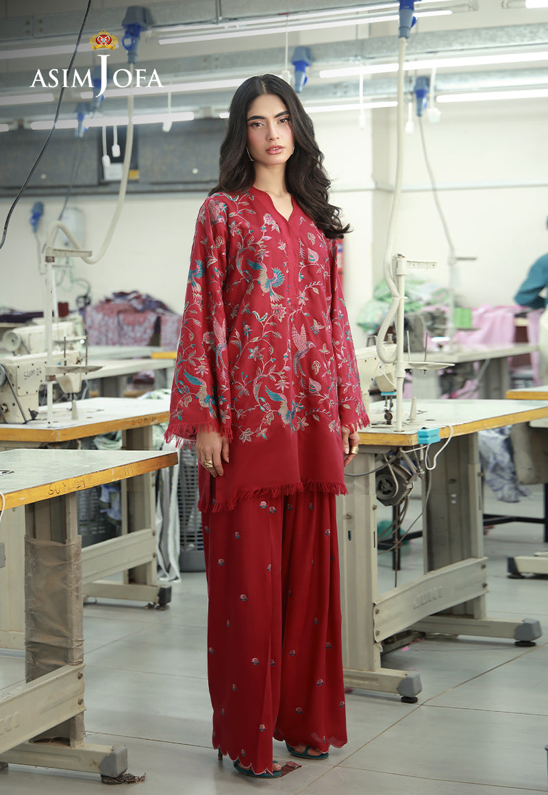 AJLPF-01 Embroidered Twisted Silk Stitched 2pcs