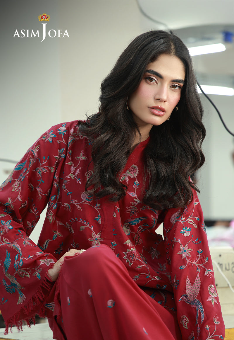 AJLPF-01 Embroidered Twisted Silk Stitched 2pcs