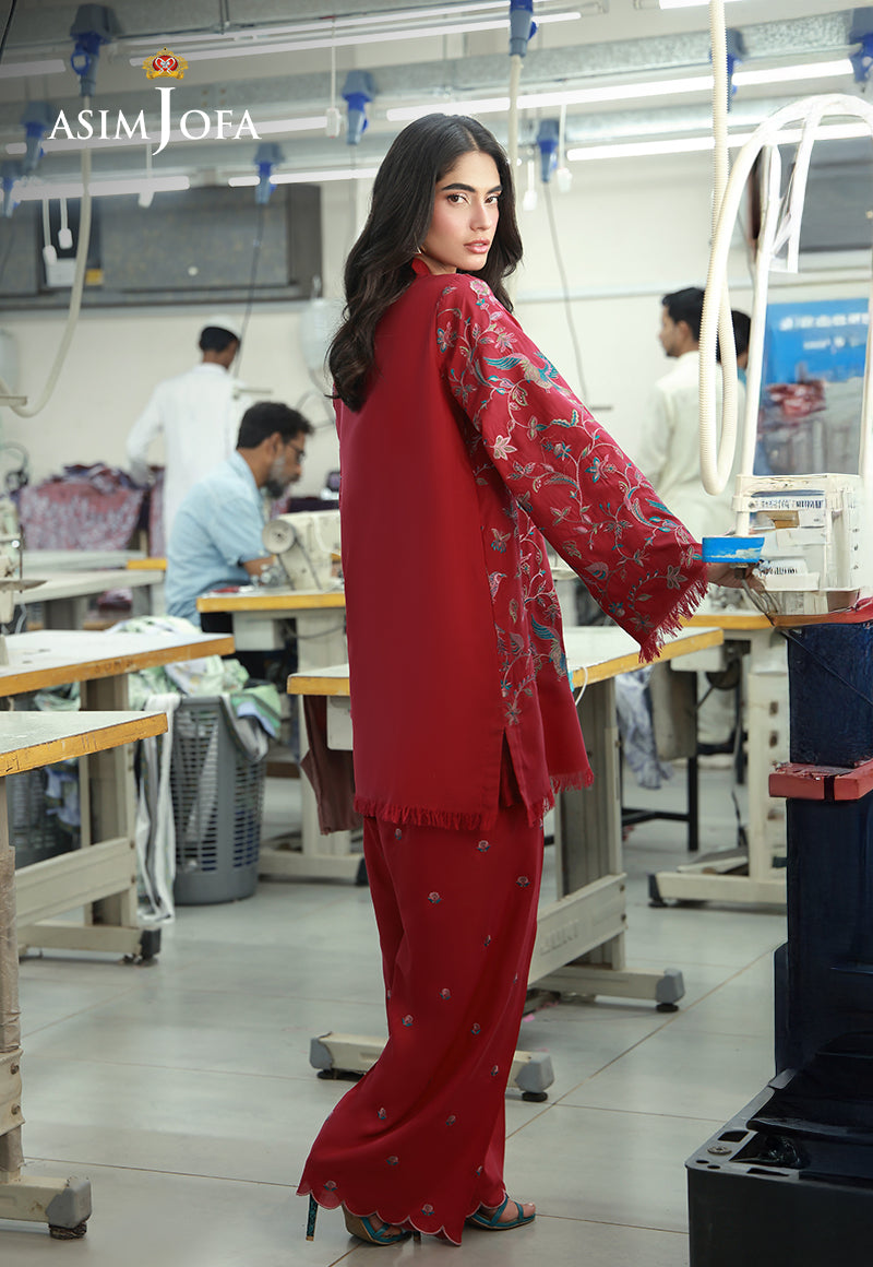 AJLPF-01 Embroidered Twisted Silk Stitched 2pcs