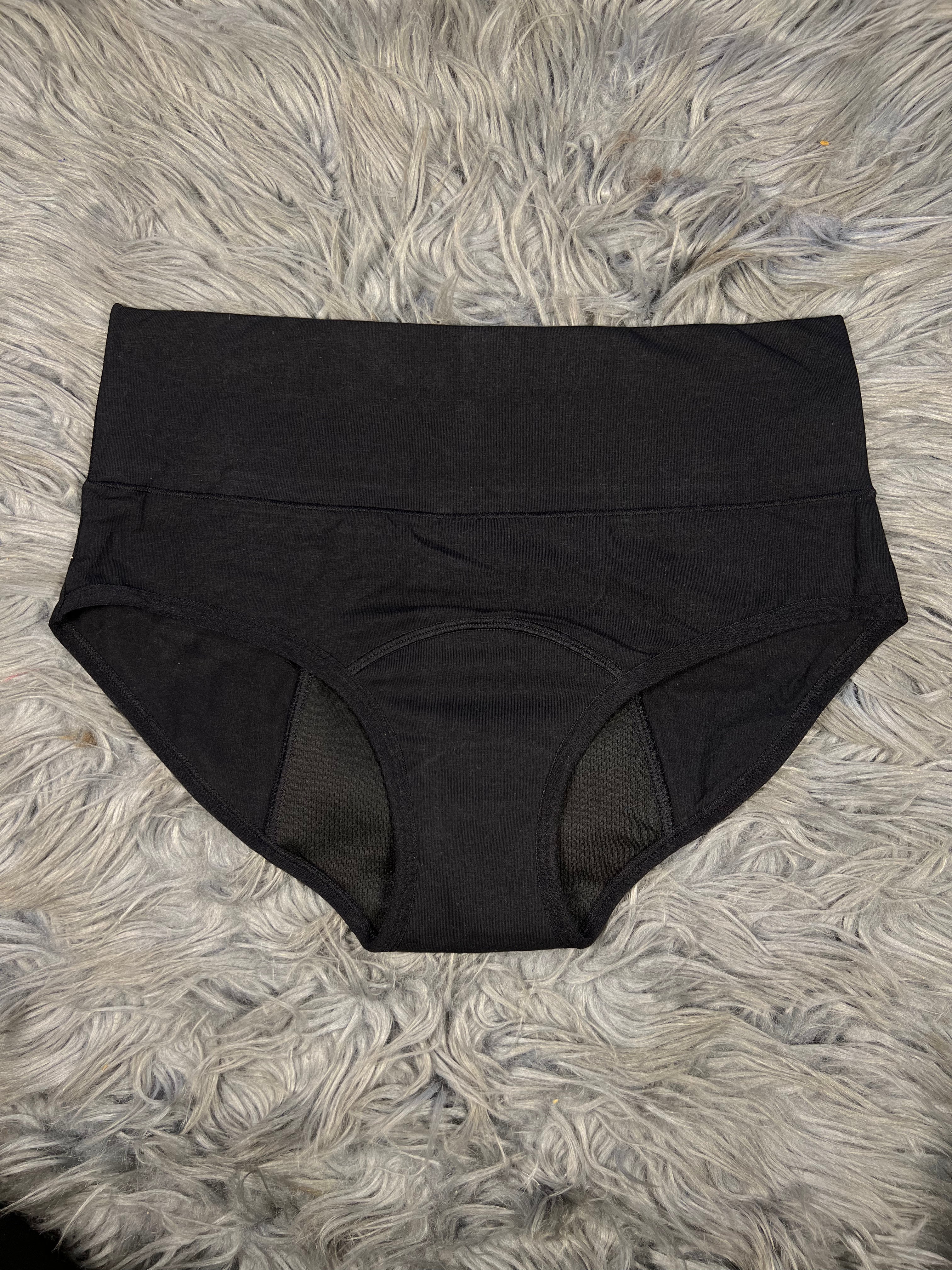 5 Layered High Waisted Period Panty for Super High Flow - Black