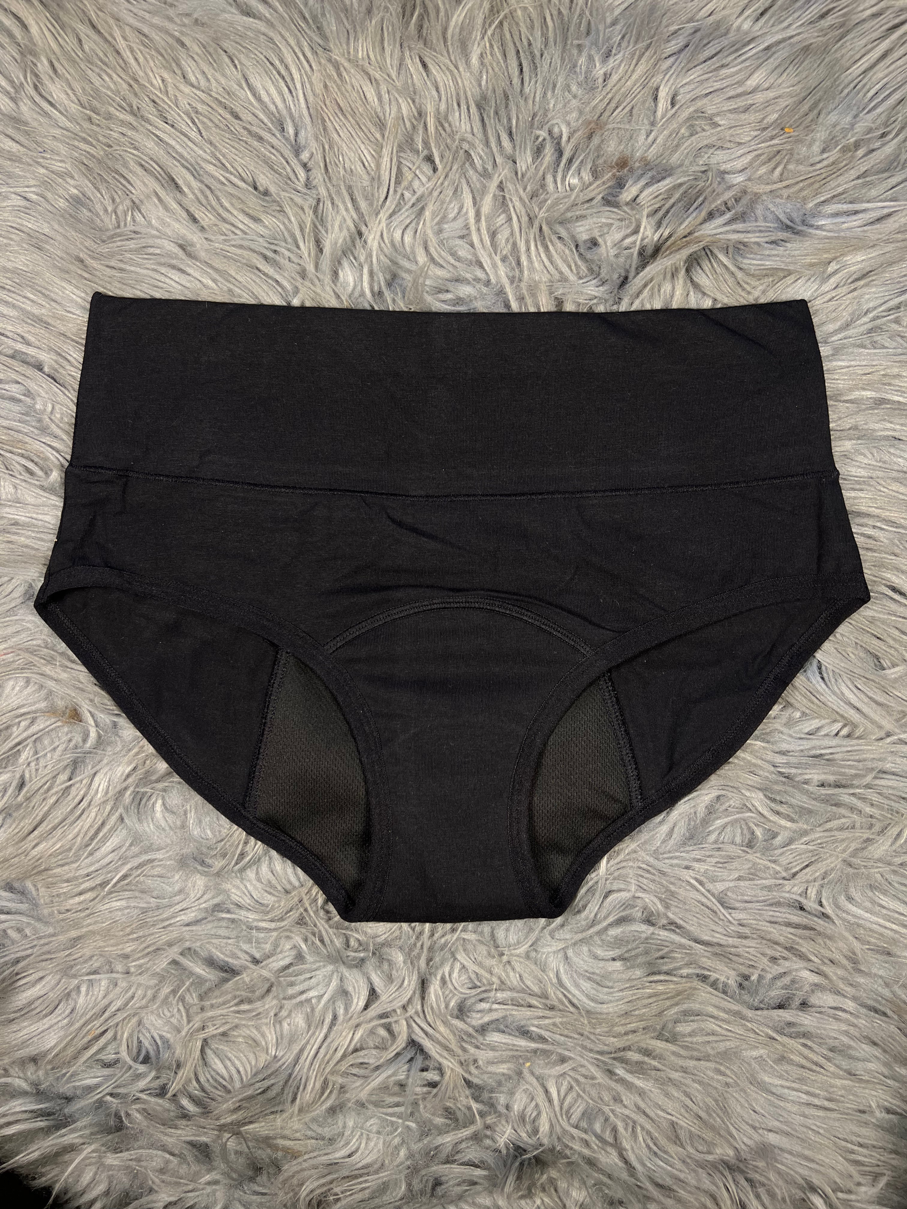 5 Layered High Waisted Period Panty for Super High Flow - Black