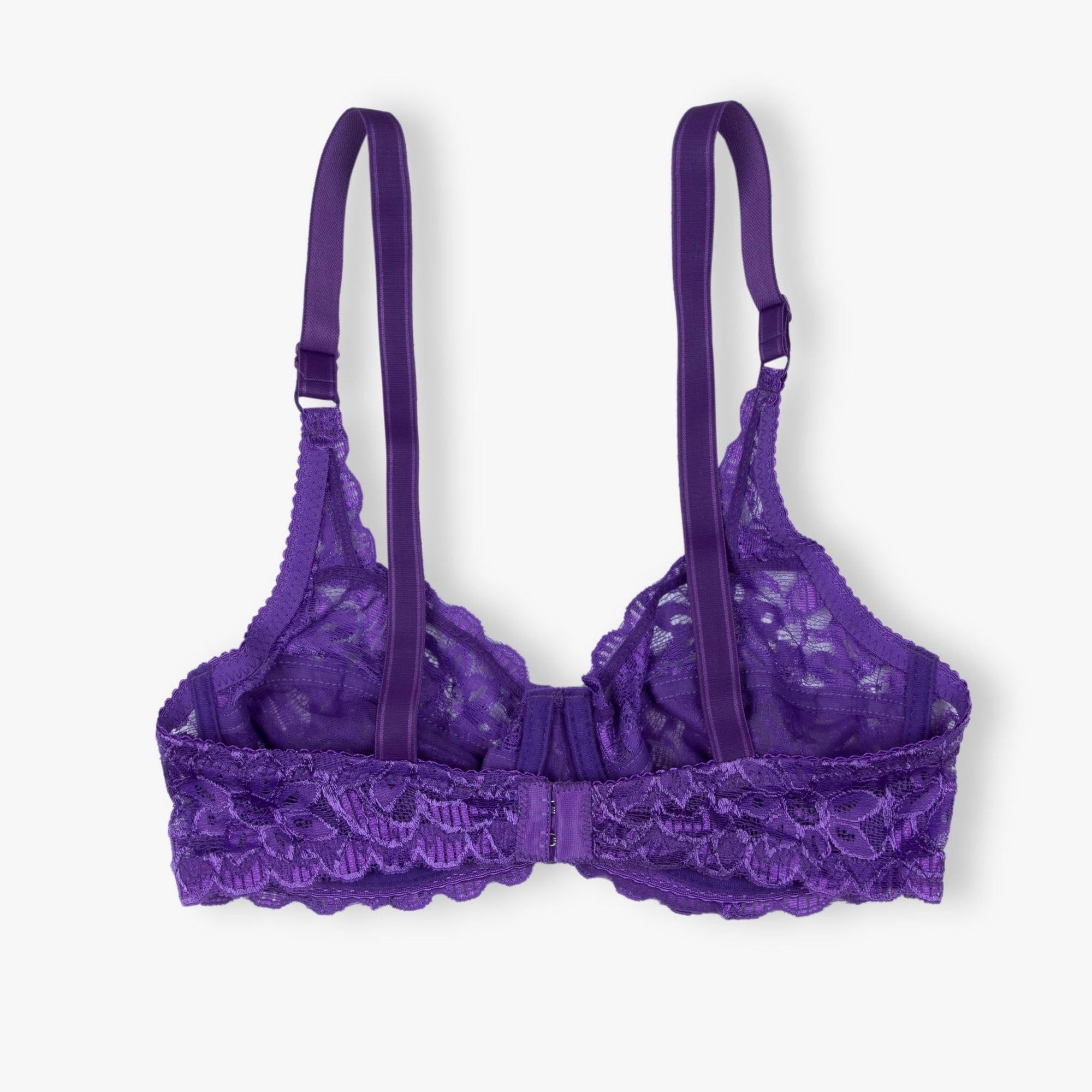 Purple Blossom - Non Padded Lace Bra