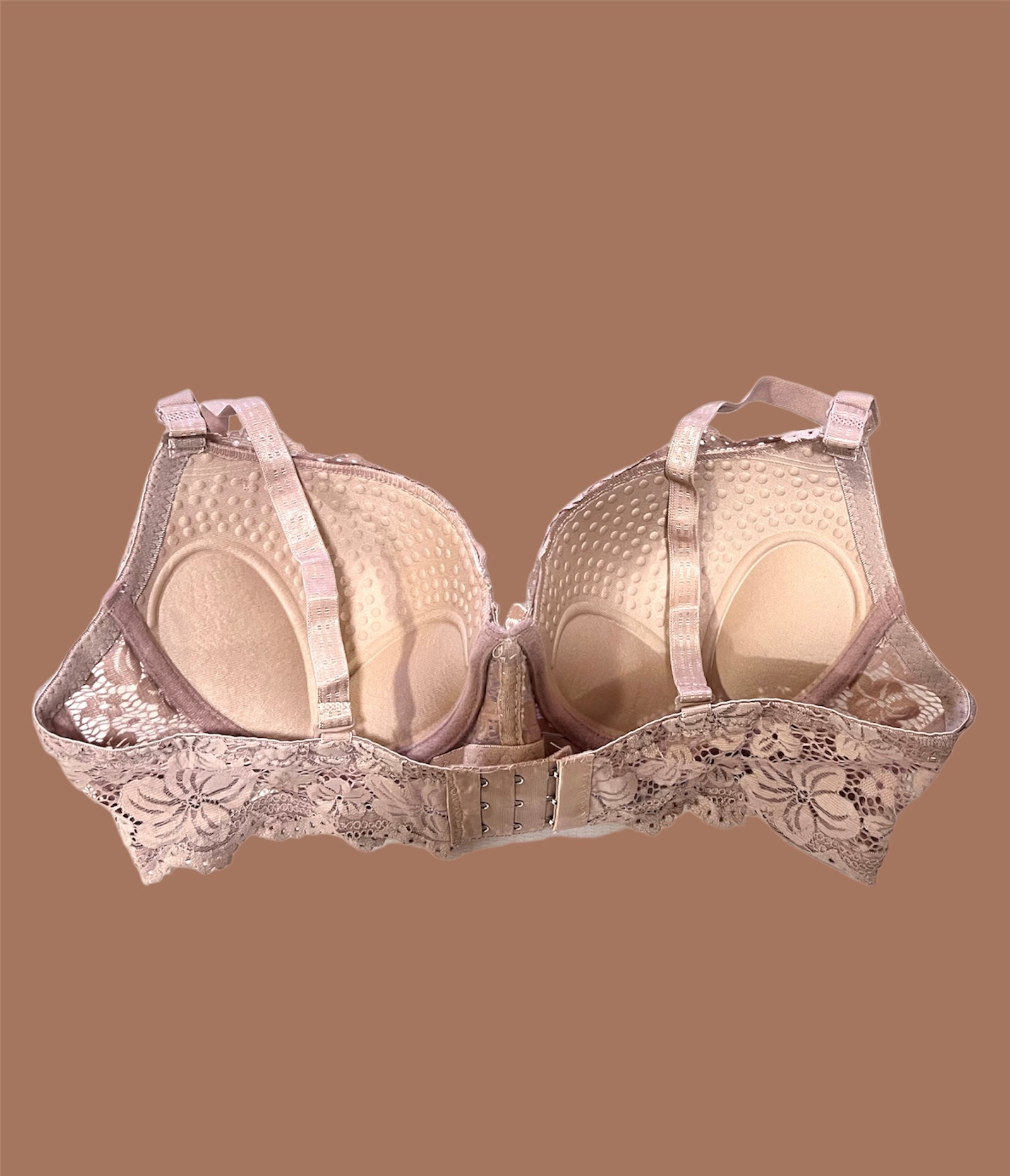 Tea Pink Floral Lacy Padded Bra