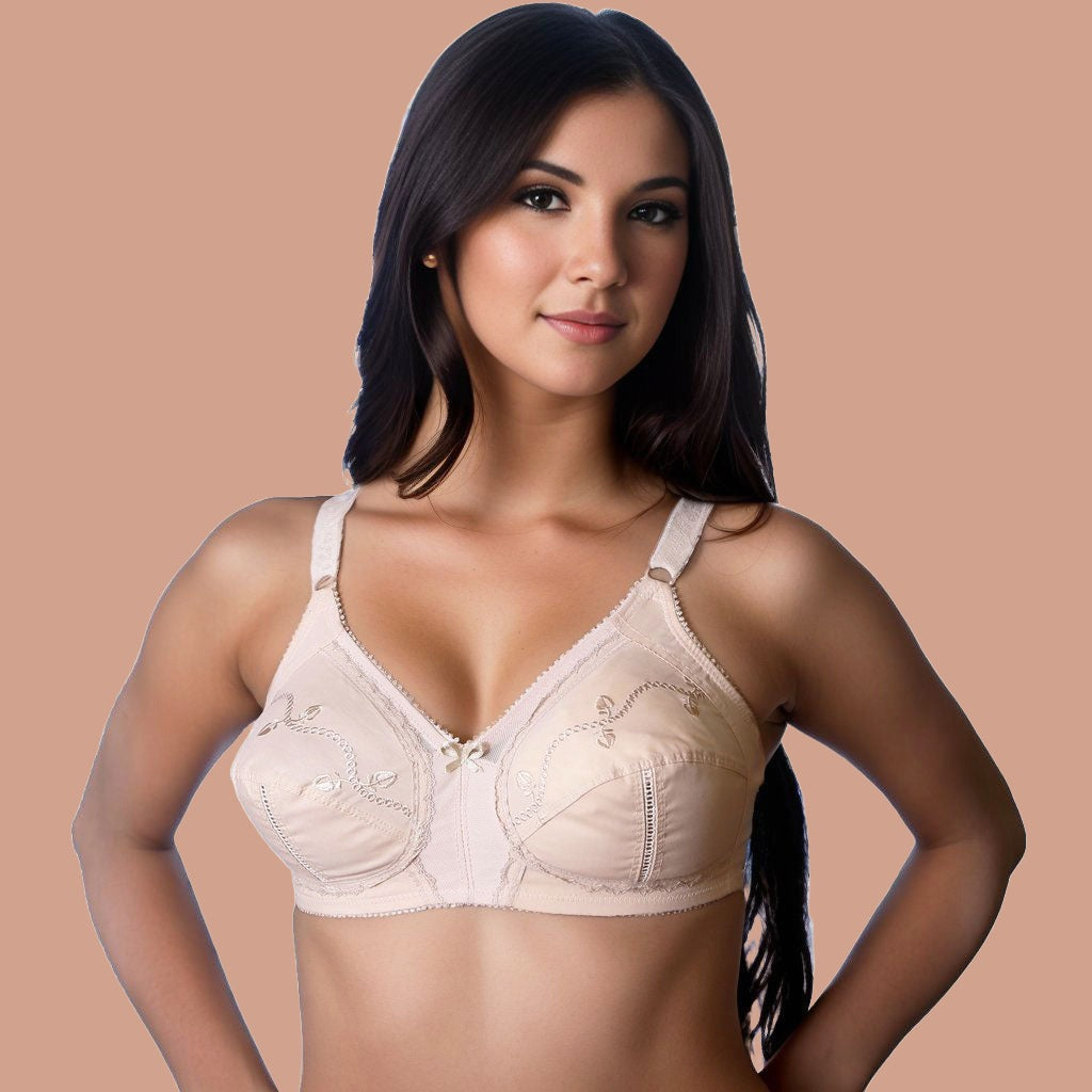 (OFFER) FORGET-ME-NOT - Cotton Full Cup Non-Padded Wirefree Bra with Full Lycra Support