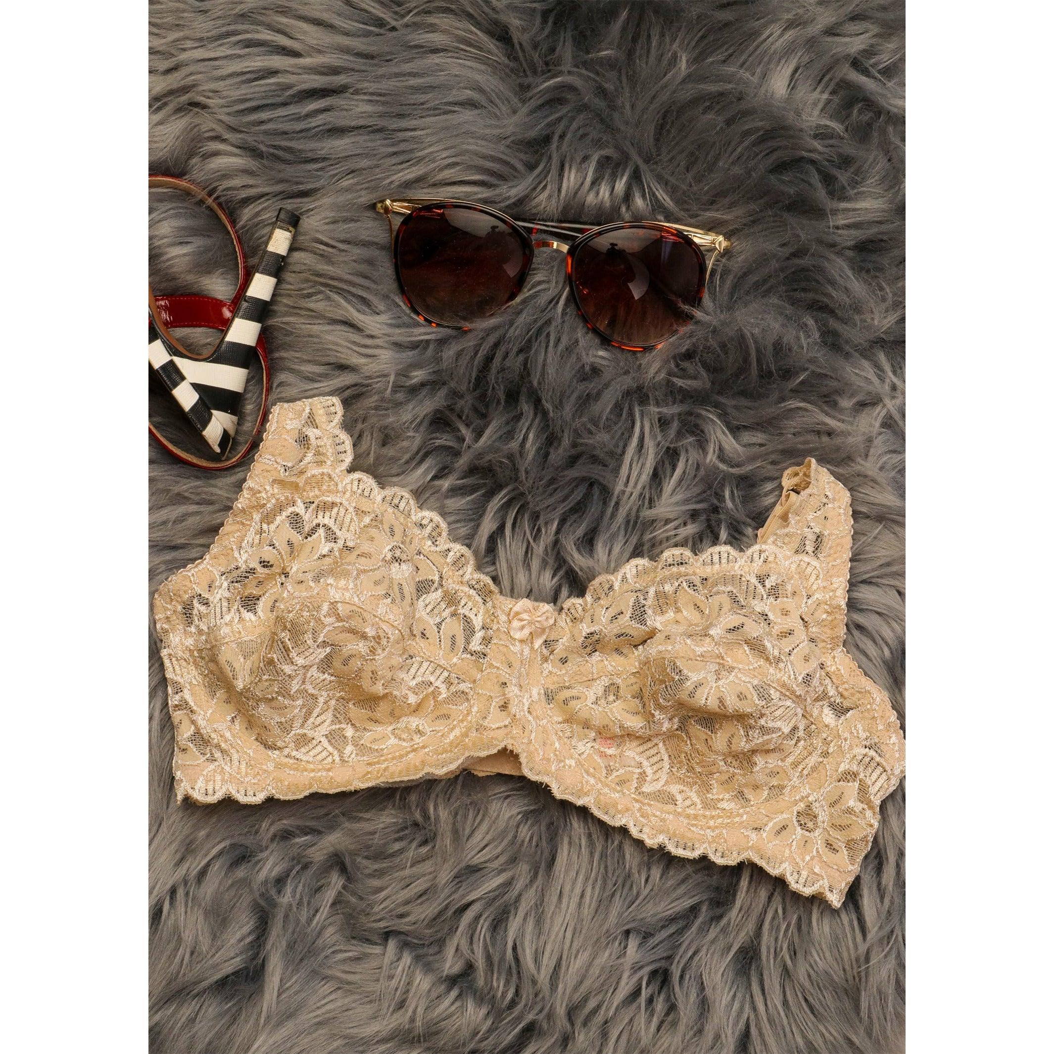 Purple Blossom - Non Padded Lace Bra