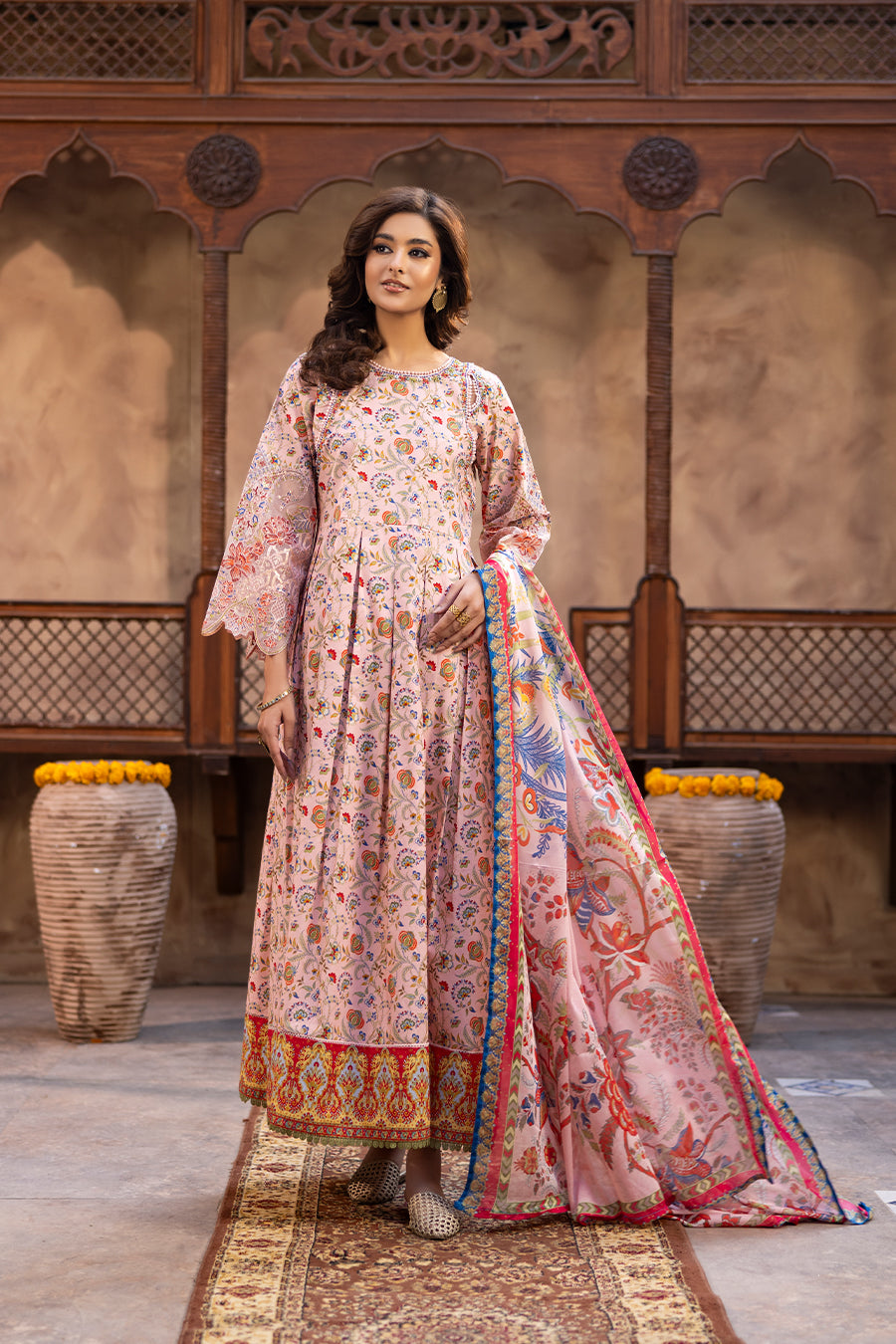 Asha - Cotton Cambric Frock (3PC)