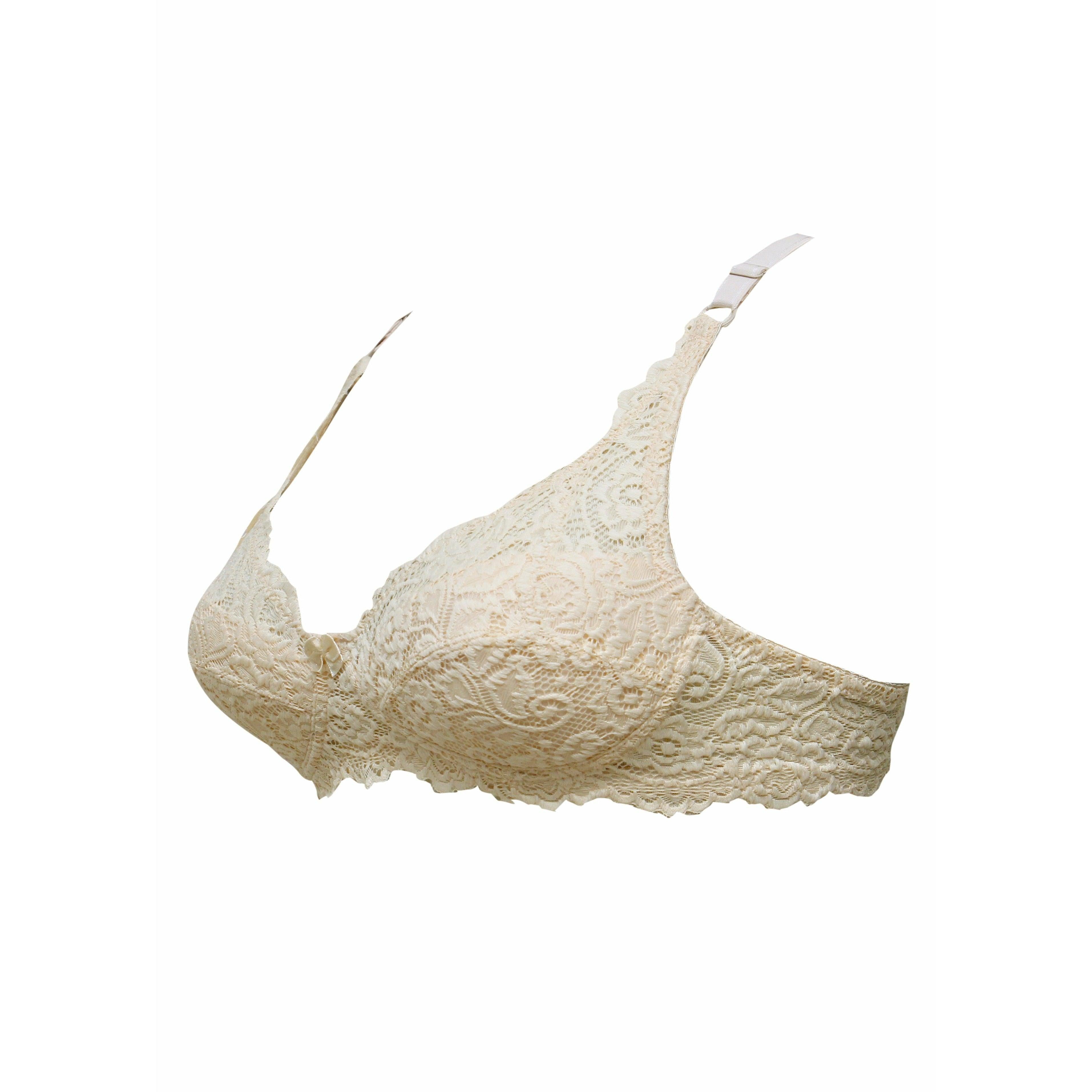 Maroon Broom - Wired / Non-Wired Light Padded European Laced Imported Bra