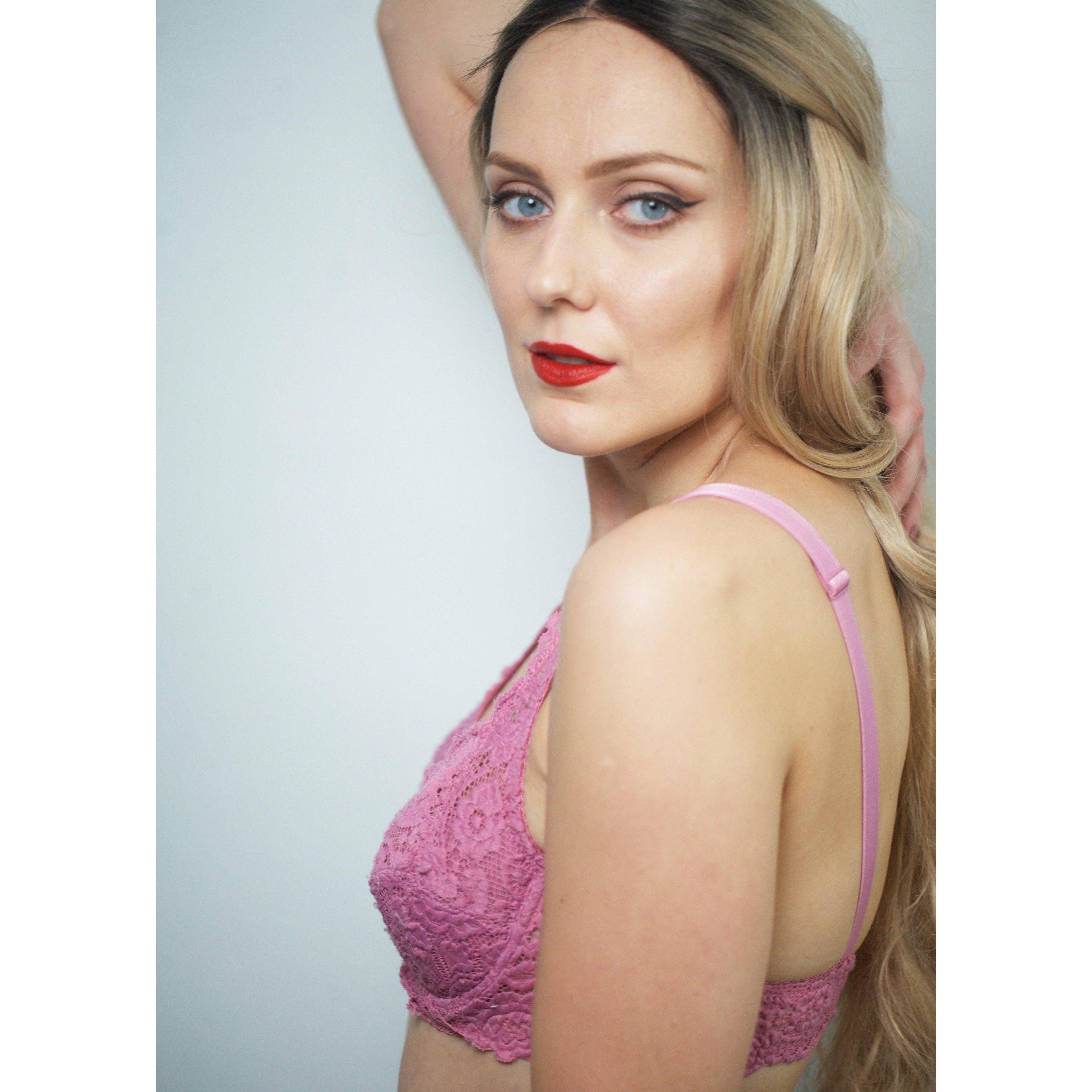 Maroon Broom - Wired / Non-Wired Light Padded European Laced Imported Bra